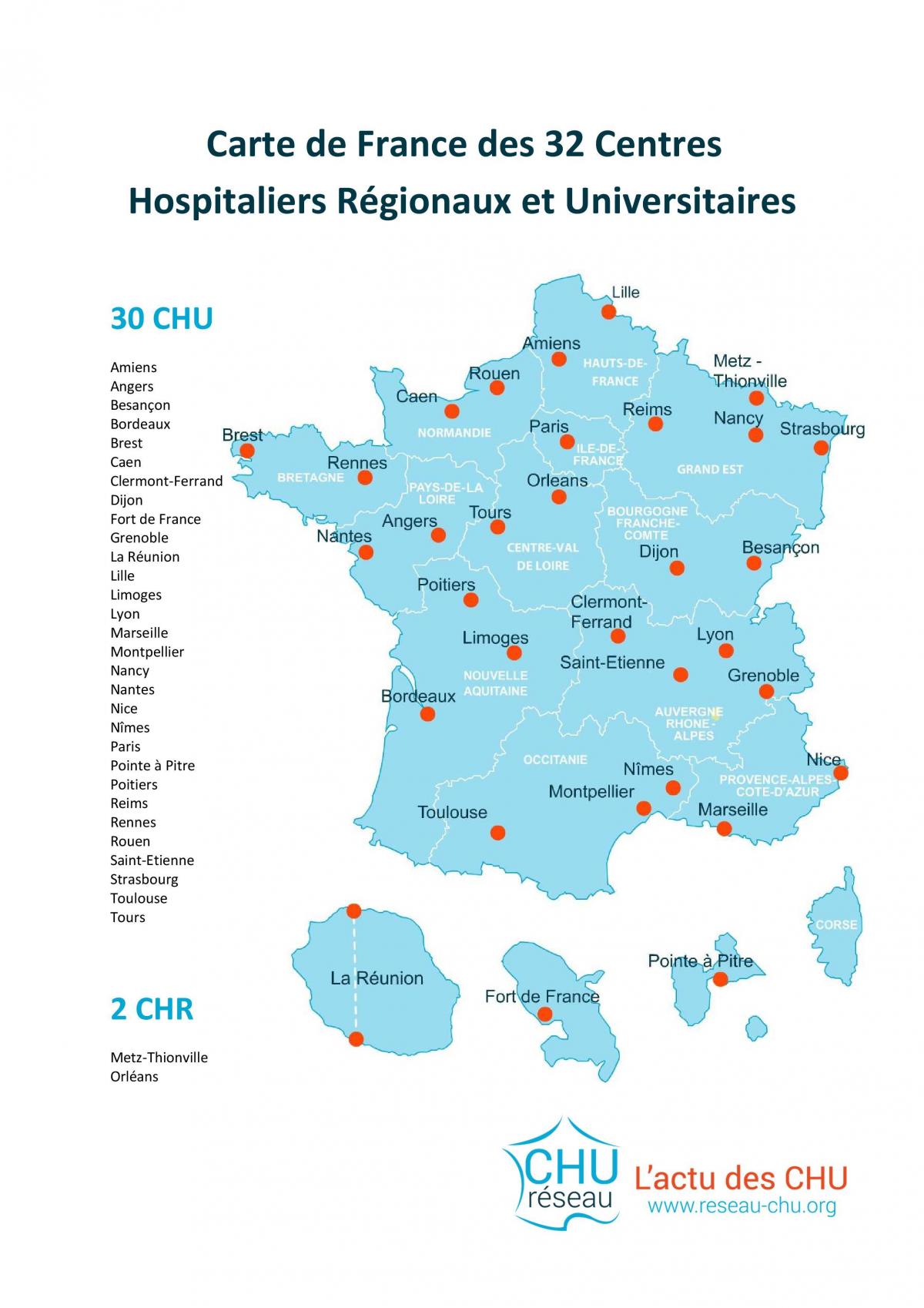 карта Франции больнице
