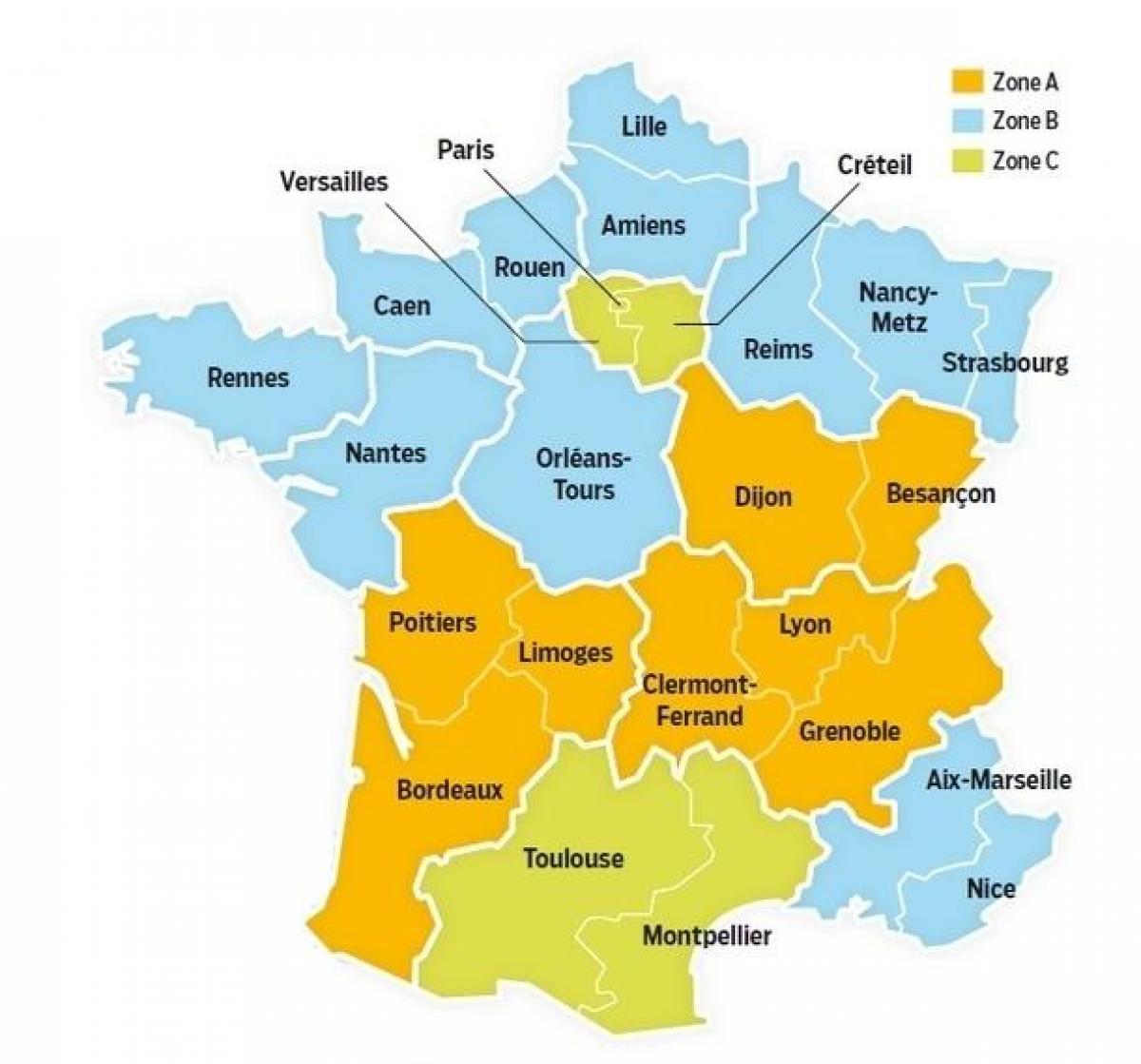 школы карта Франции