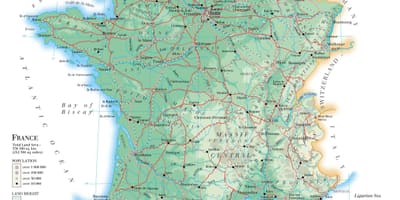 Географическая карта Франции