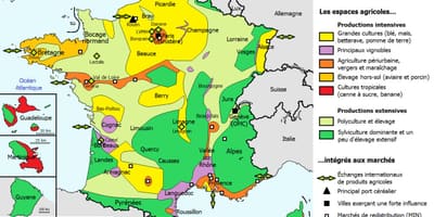 Карта Франции сельское хозяйство