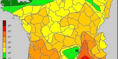 Карта Франции температура