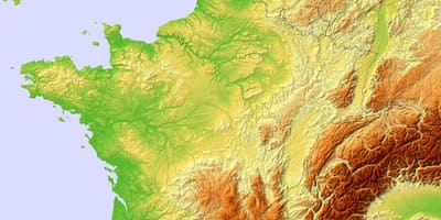 Топографическая карта Франции