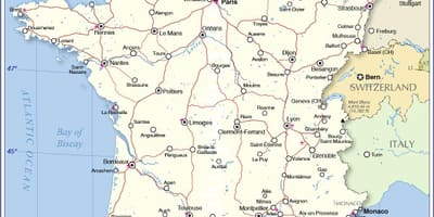 Аэропорты Франции на карте международного