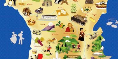 Карта Франции по туризму